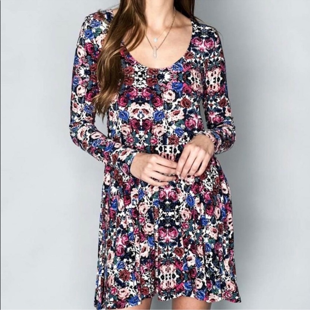 Show Me Your Mumu Stevie Babydoll Floral Long Sleeve Dress-Women Size Small